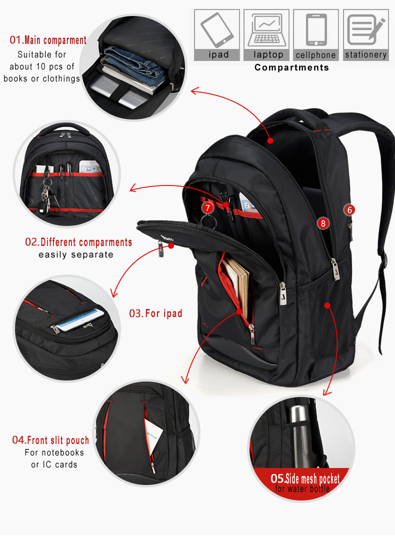 OEM Wholesale cheap school book bag laptop compartment backpack