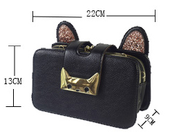 Drop shipping Wholesale OEM ODM Fashion Kitty Design Shoulder Bags for Ladies