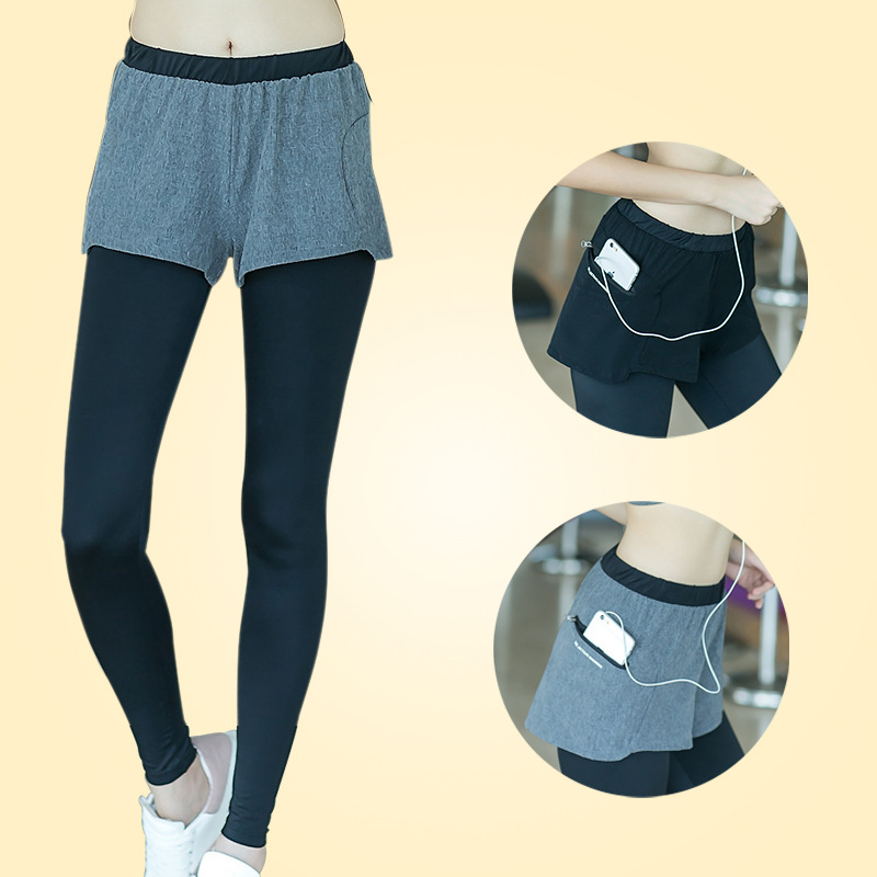 OEM wholesale buy False two pieces women's active wear pants exercise pants for ladies