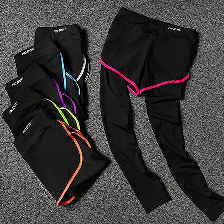 OEM wholesale buy False two pieces women's activewear trouser leggings exercise outfits