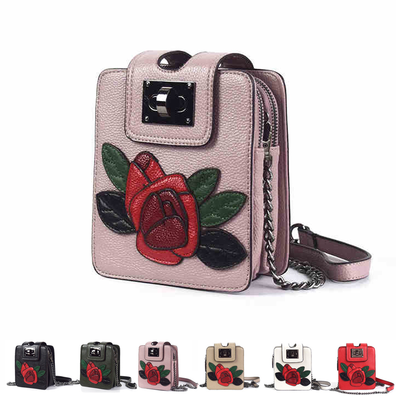 New Fashion patch embroidery Rose Flowers Women Handbags