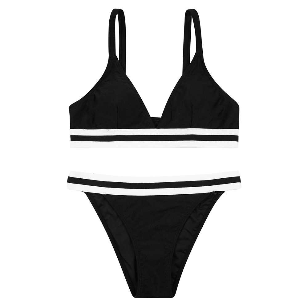 OEM Wholesale elastic band black bikini set top