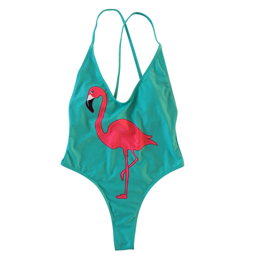 High cutted flamingo womens swimsuits