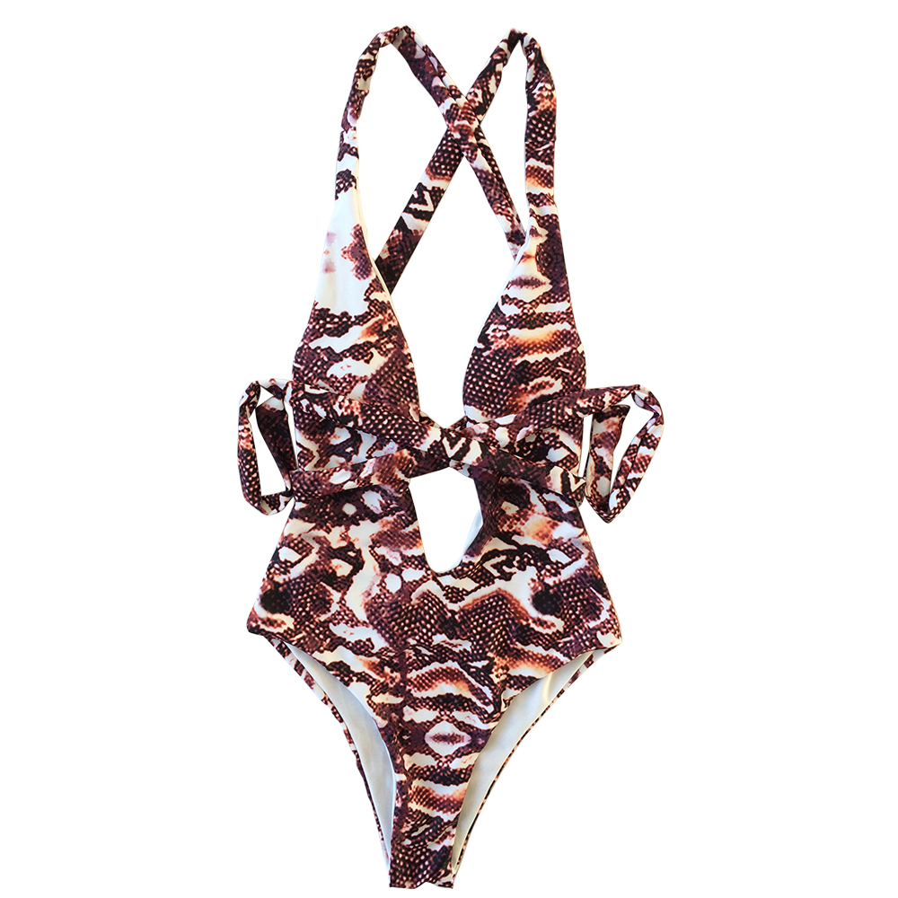 nature printed womens swim dress monokini swimwear