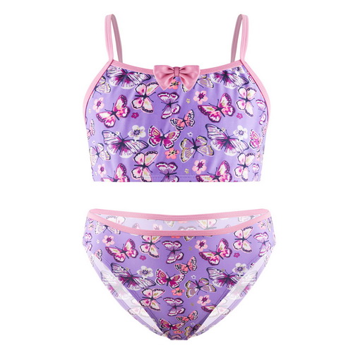 Newest arrival stock  UPF 50+ 4 6 8 10 12 16 years old girls bikini swimsuit swimwear manufacture or wholesale